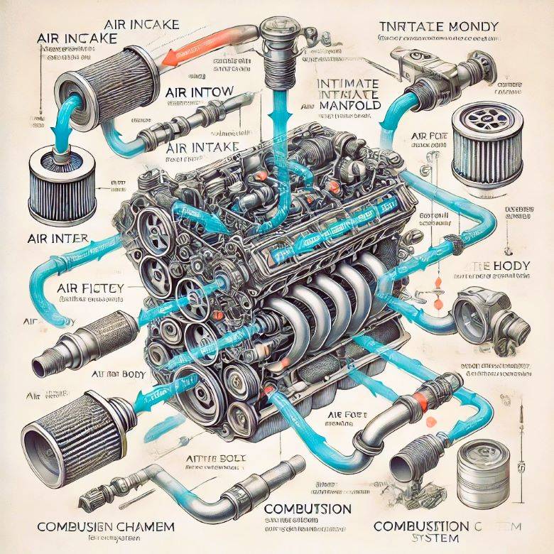 Flux de circulation d'air dans le moteur