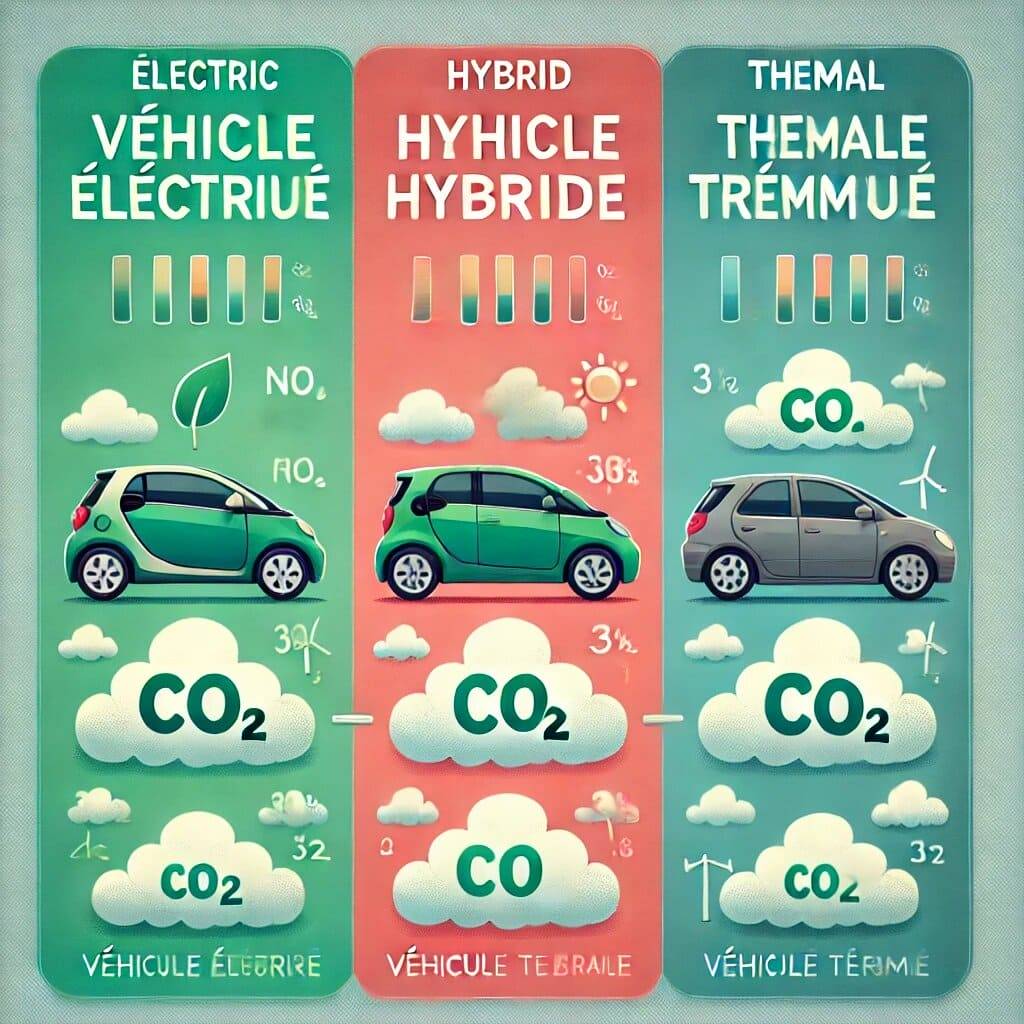 Différence des émissions de CO2 entre les voitures écologiques et thermiques